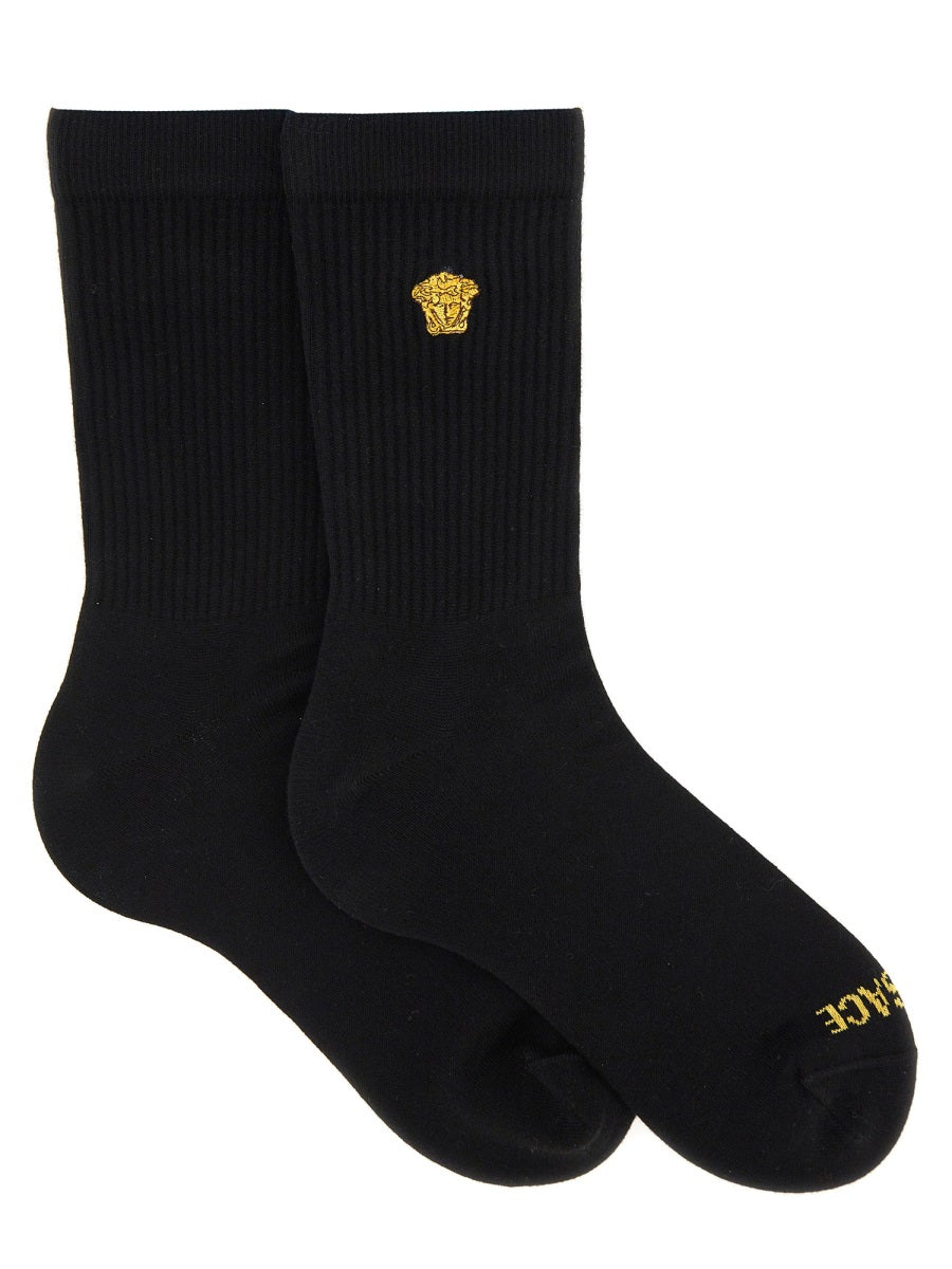 VERSACE Signature Logo Socks for Men