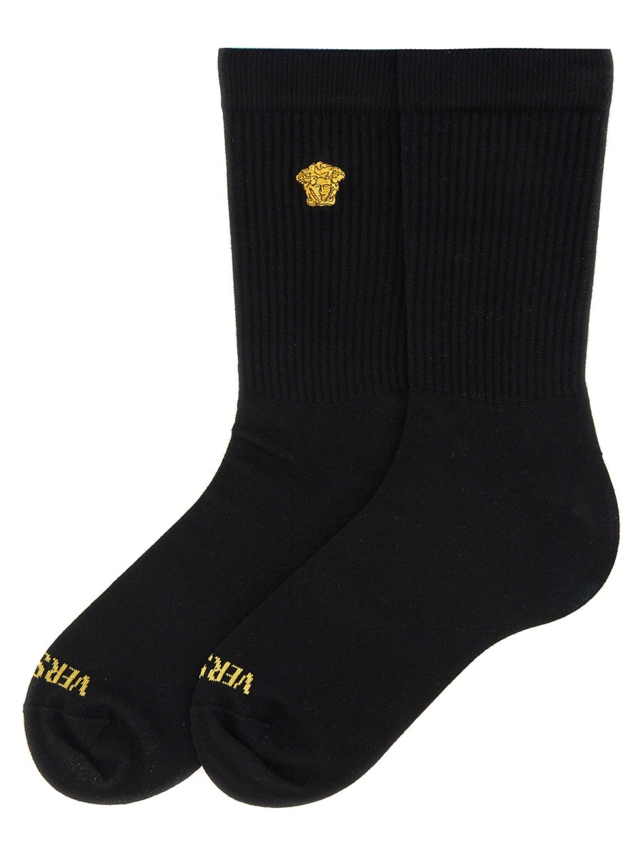VERSACE Signature Logo Socks for Men