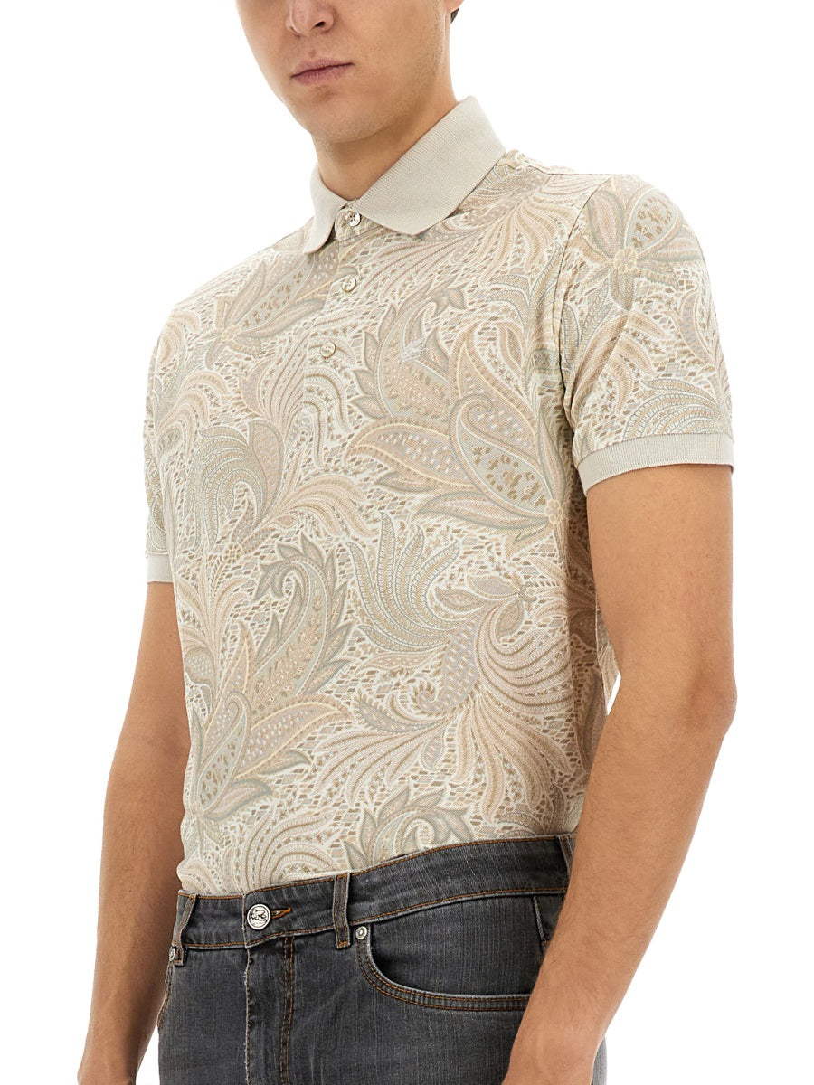 ETRO Men's Printed Polo Shirt - Size L