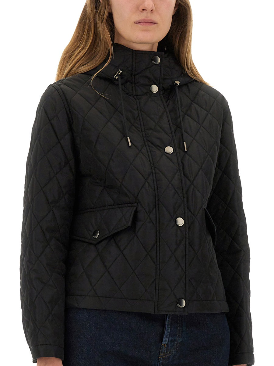 BURBERRY Quilted Nylon Cropped Jacket (Size S)