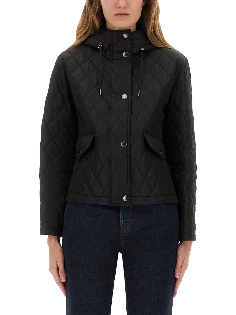 BURBERRY Quilted Nylon Cropped Jacket (Size S)