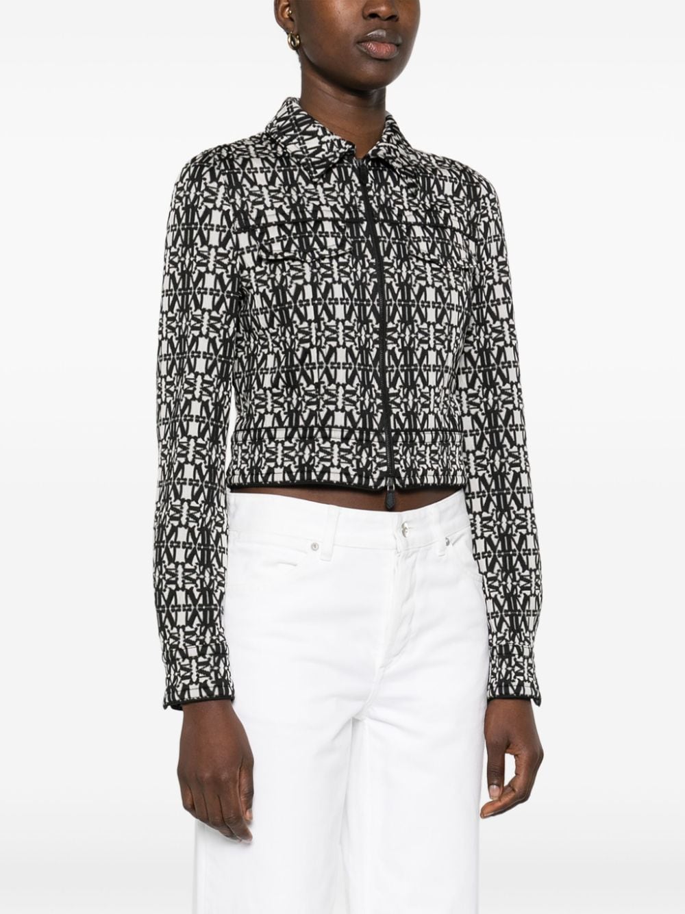 MAX MARA Monogram Pattern Cropped Short Jacket