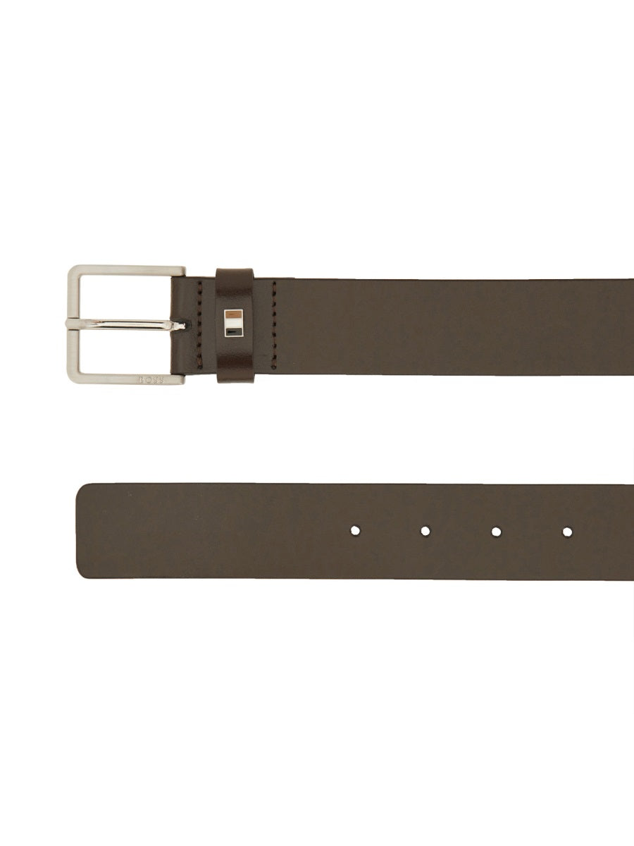 BOSS Classic Leather Logo Belt for Men