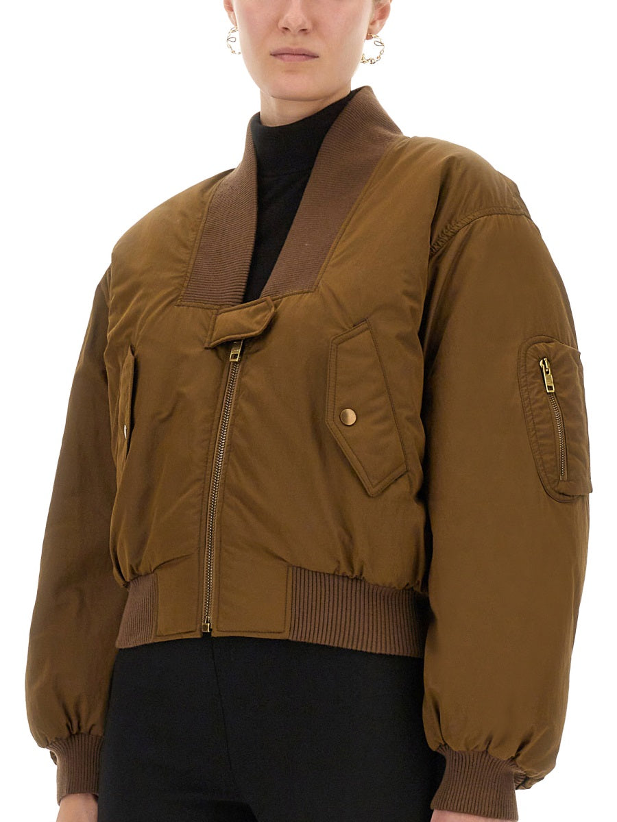 CHLOÉ Nylon Bomber Jacket Size 36
