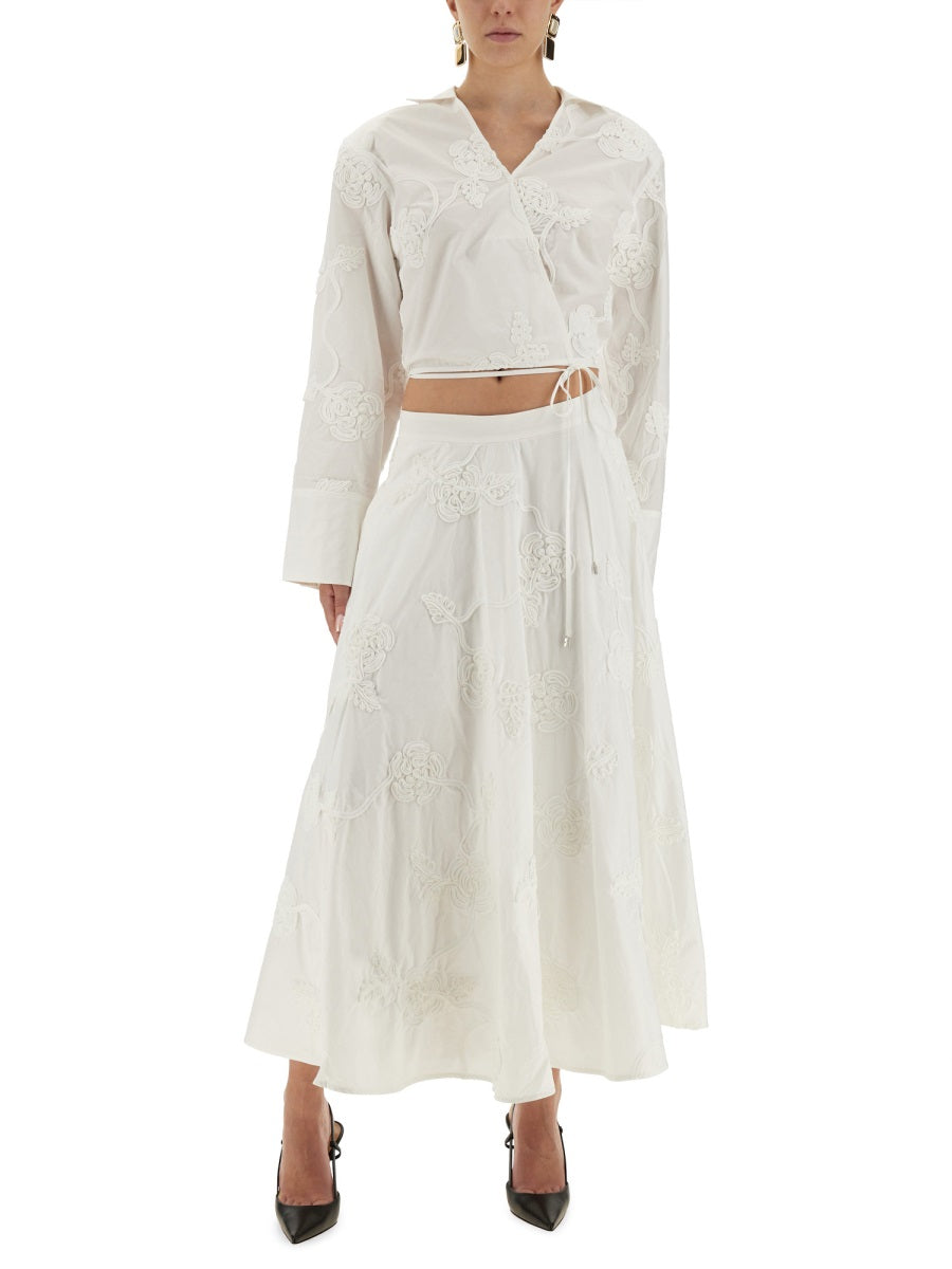 ROTATE BIRGER CHRISTENSEN Wrap-Around Shirt Top - Size 40