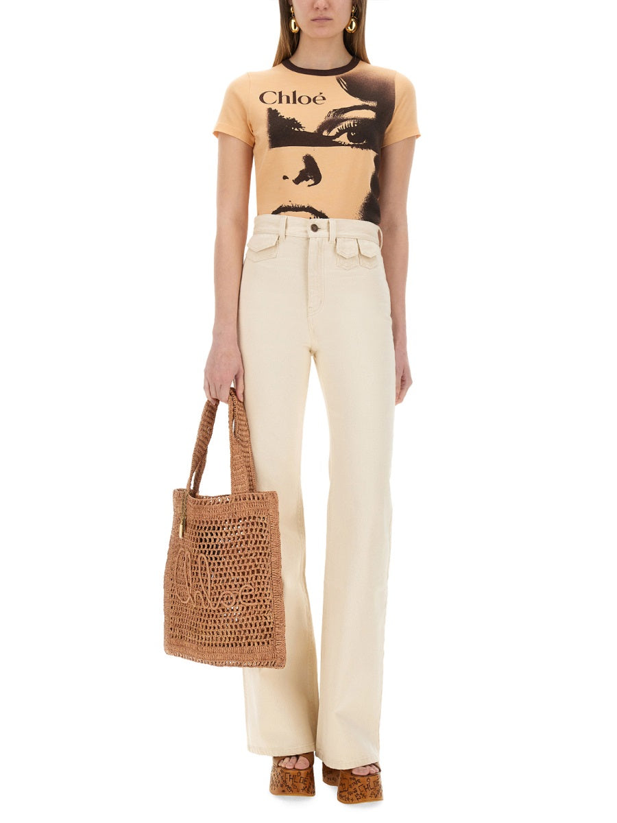 CHLOÉ High Waist Flare Jeans - Size 36