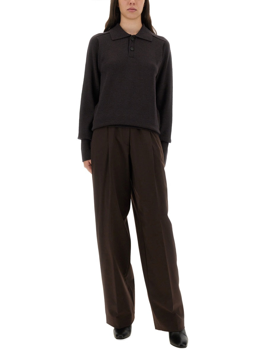 STUDIO NICHOLSON Inverness Shirt with Polo Collar - Women's Size S