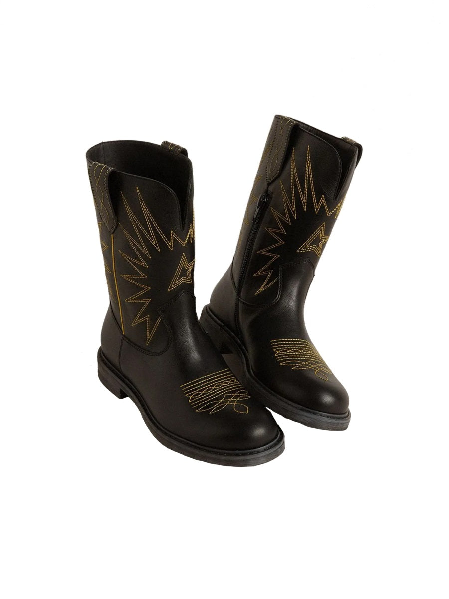 GOLDEN GOOSE Mini Wish Star Biker Boots for Kids