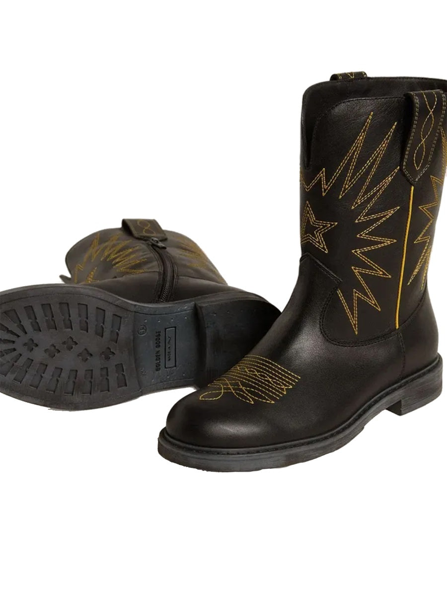 GOLDEN GOOSE Mini Wish Star Biker Boots for Kids