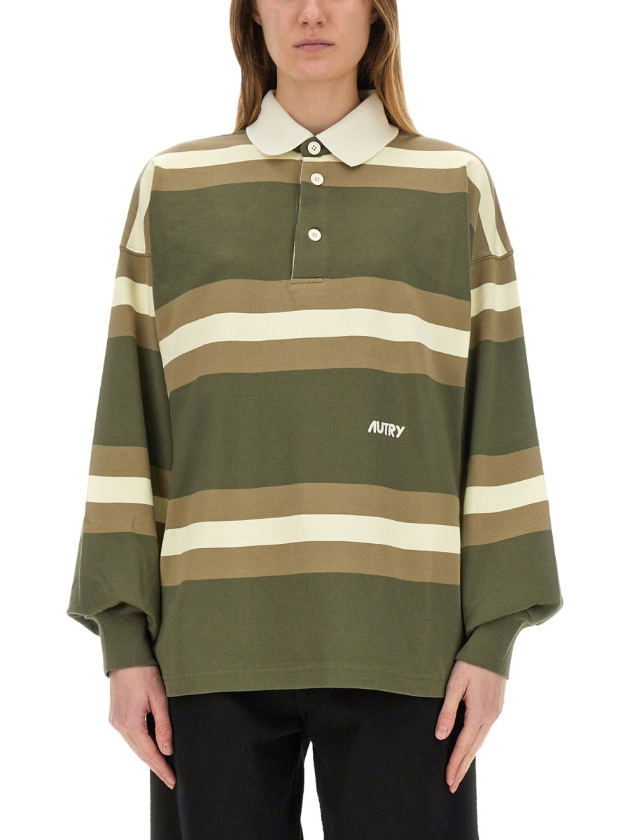 AUTRY Oversized Striped Polo - Unisex