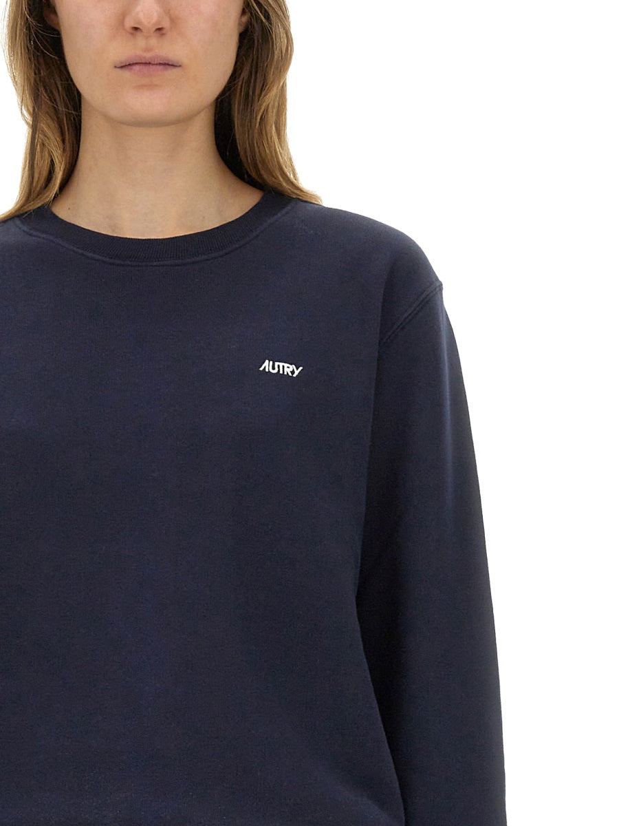 AUTRY Unisex Regular Fit Sweatshirt with Embroidered Logo - SS25