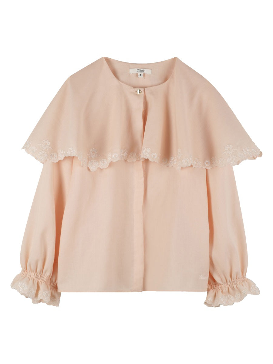 CHLOÉ Girls' 100% Cotton Mini Blouse