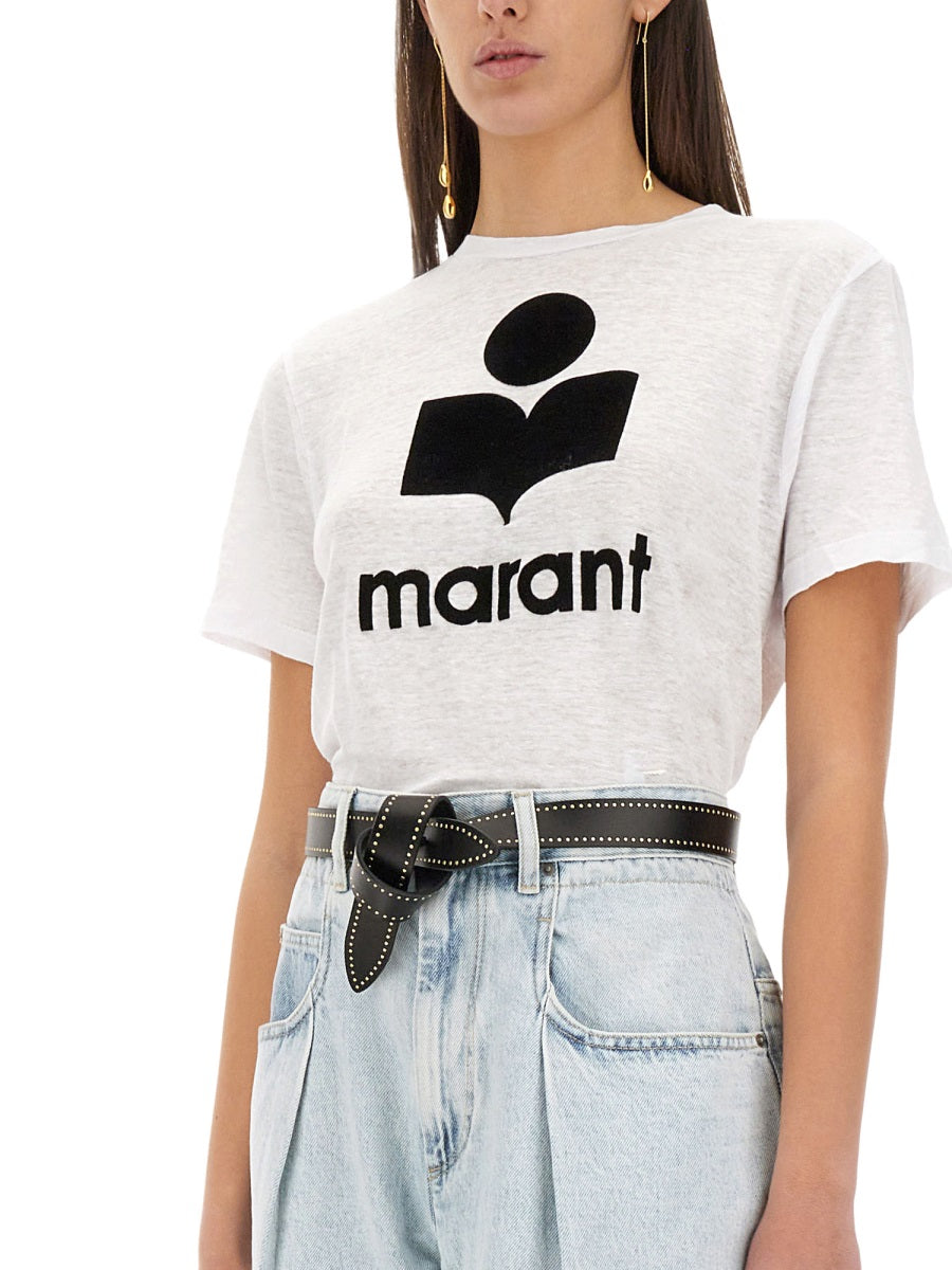 MARANT ÉTOILE Linen T-Shirt - Women's Size S