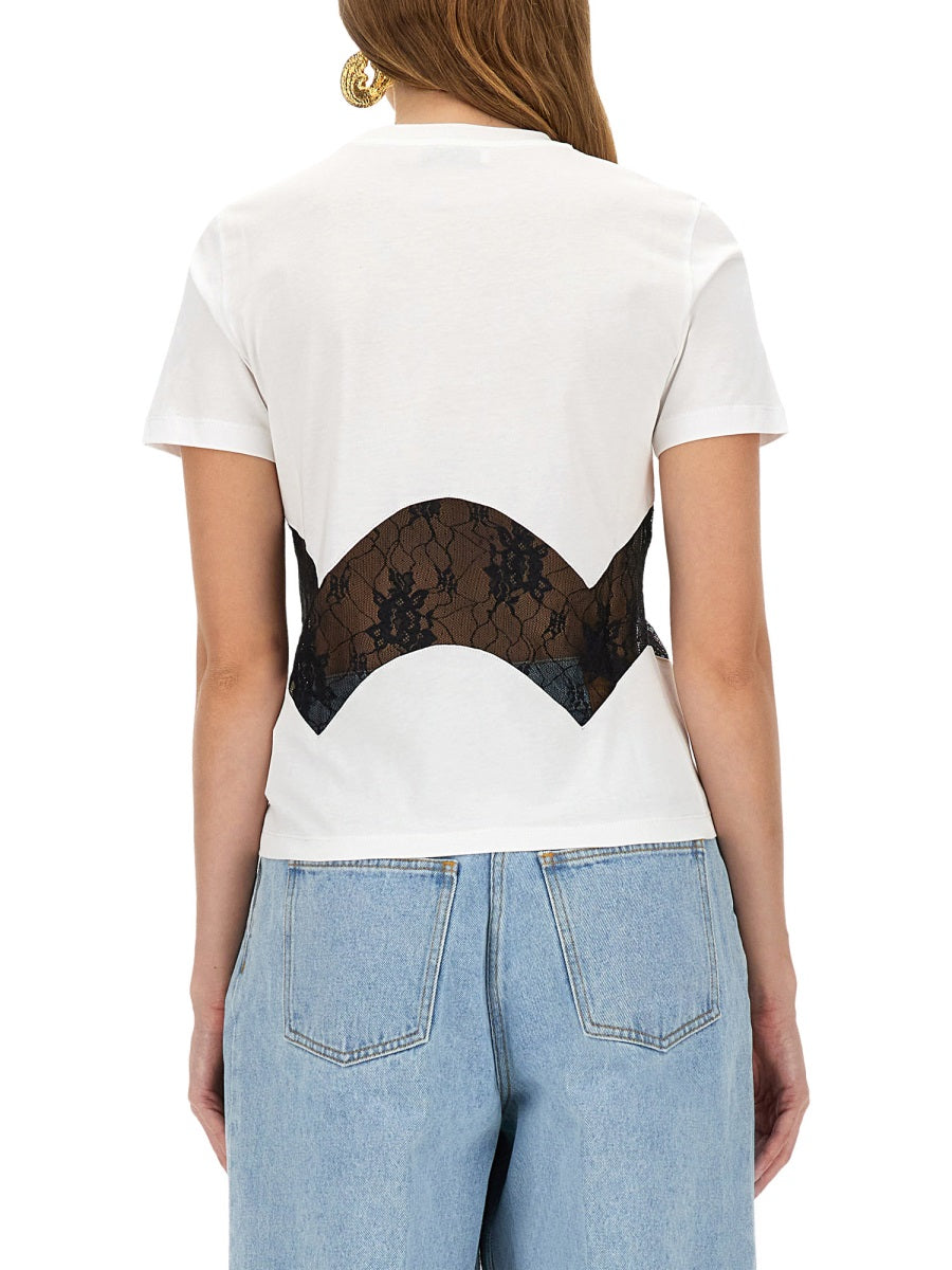 NINA RICCI Mini T-Shirt with Lace Insert
