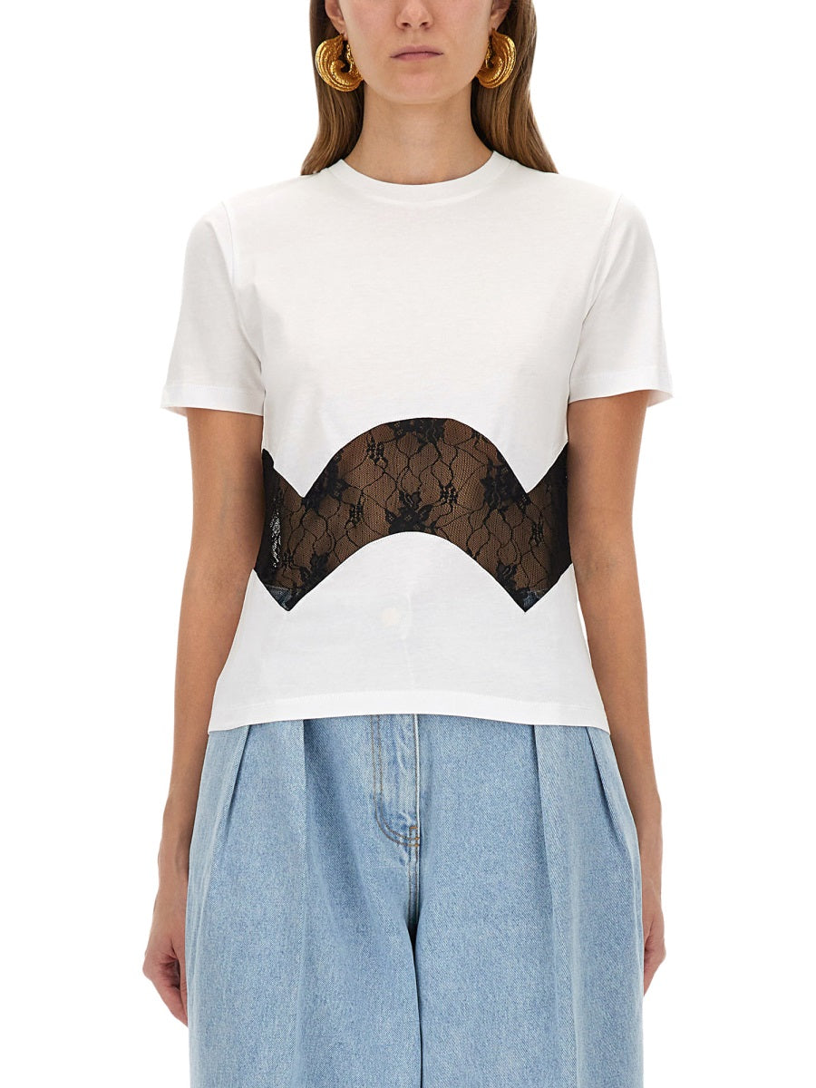 NINA RICCI Mini T-Shirt with Lace Insert