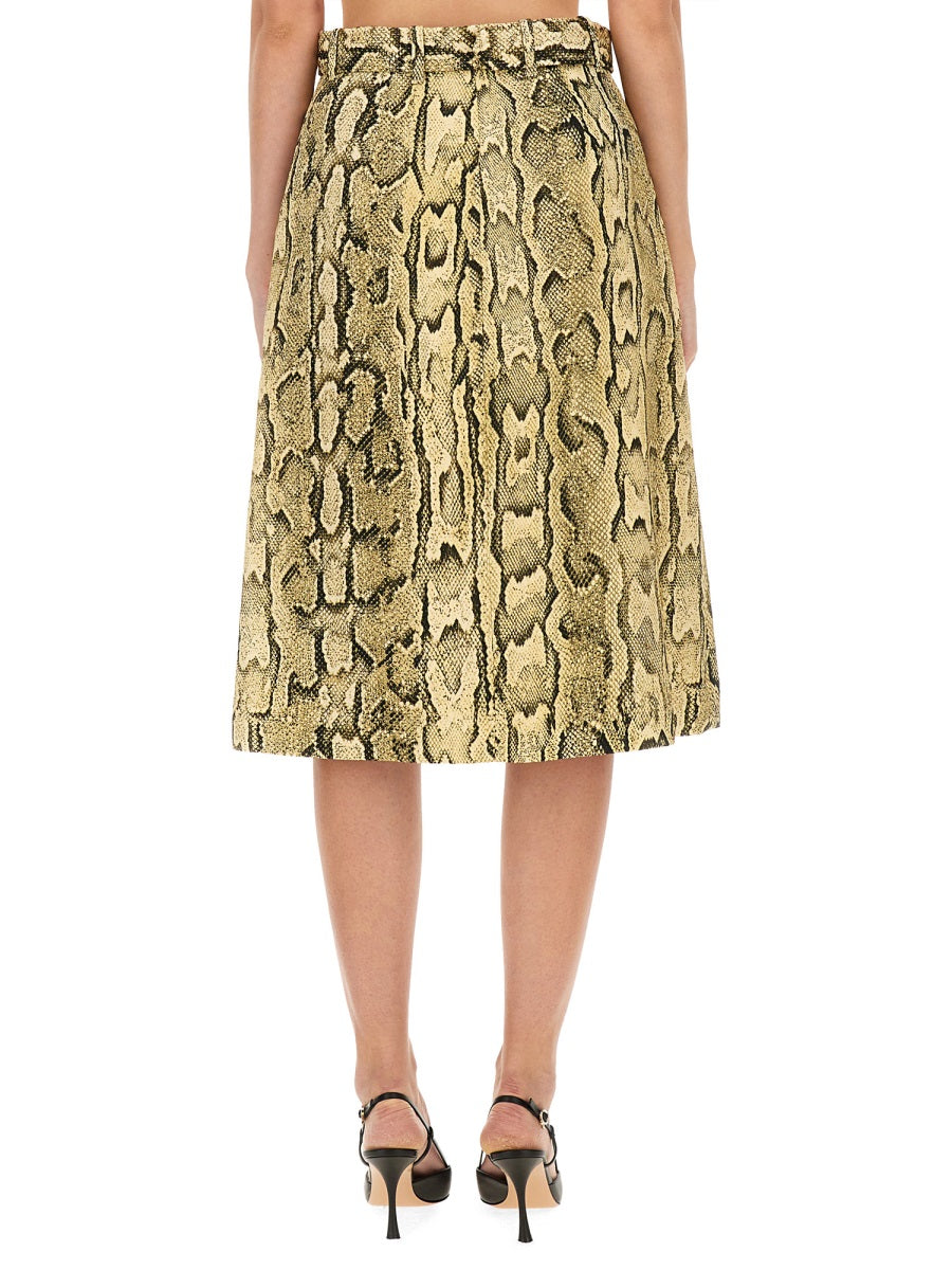 DRIES VAN NOTEN Stylish Animal Pattern Skirt - Size 38 FR