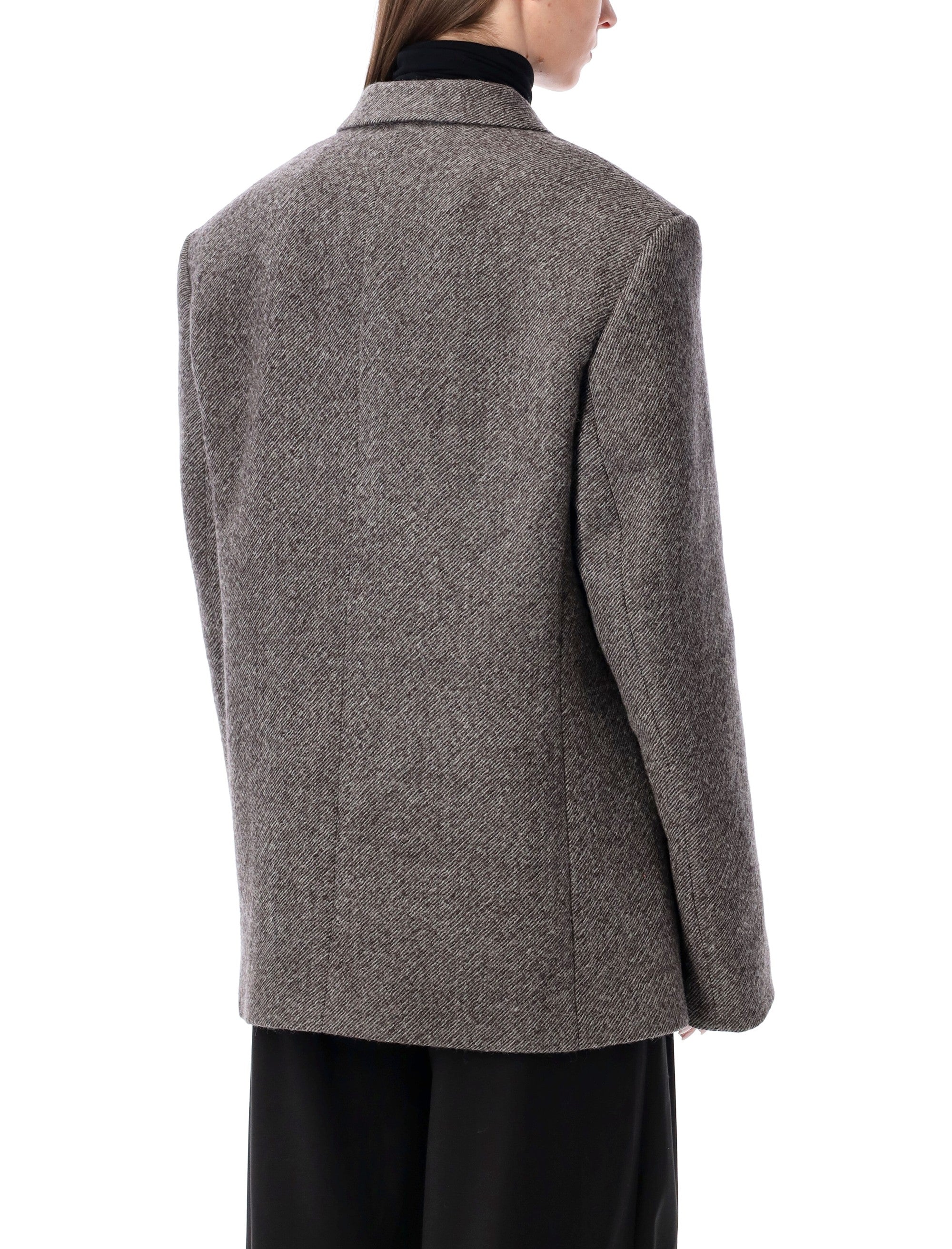 MAGDA BUTRYM Chevron Wool Double-Breasted Jacket - Size 36