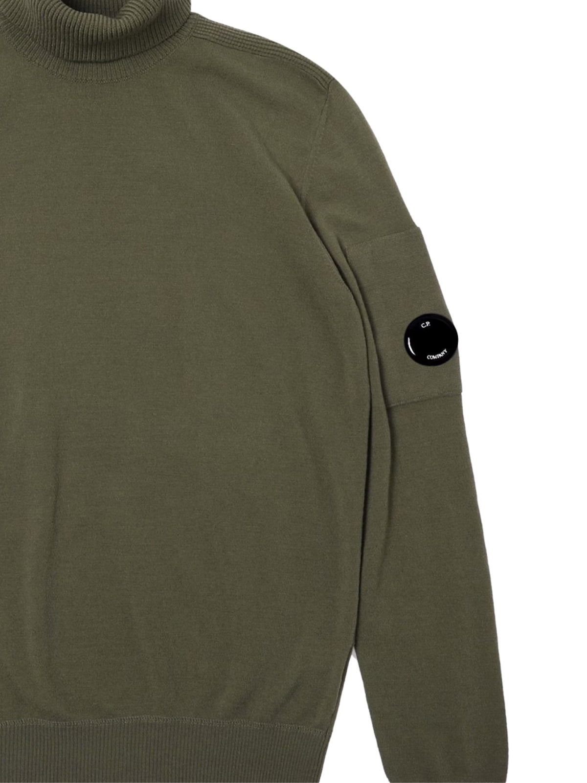 C.P.COMPANY Lens Logo Patch Turtleneck Sweater