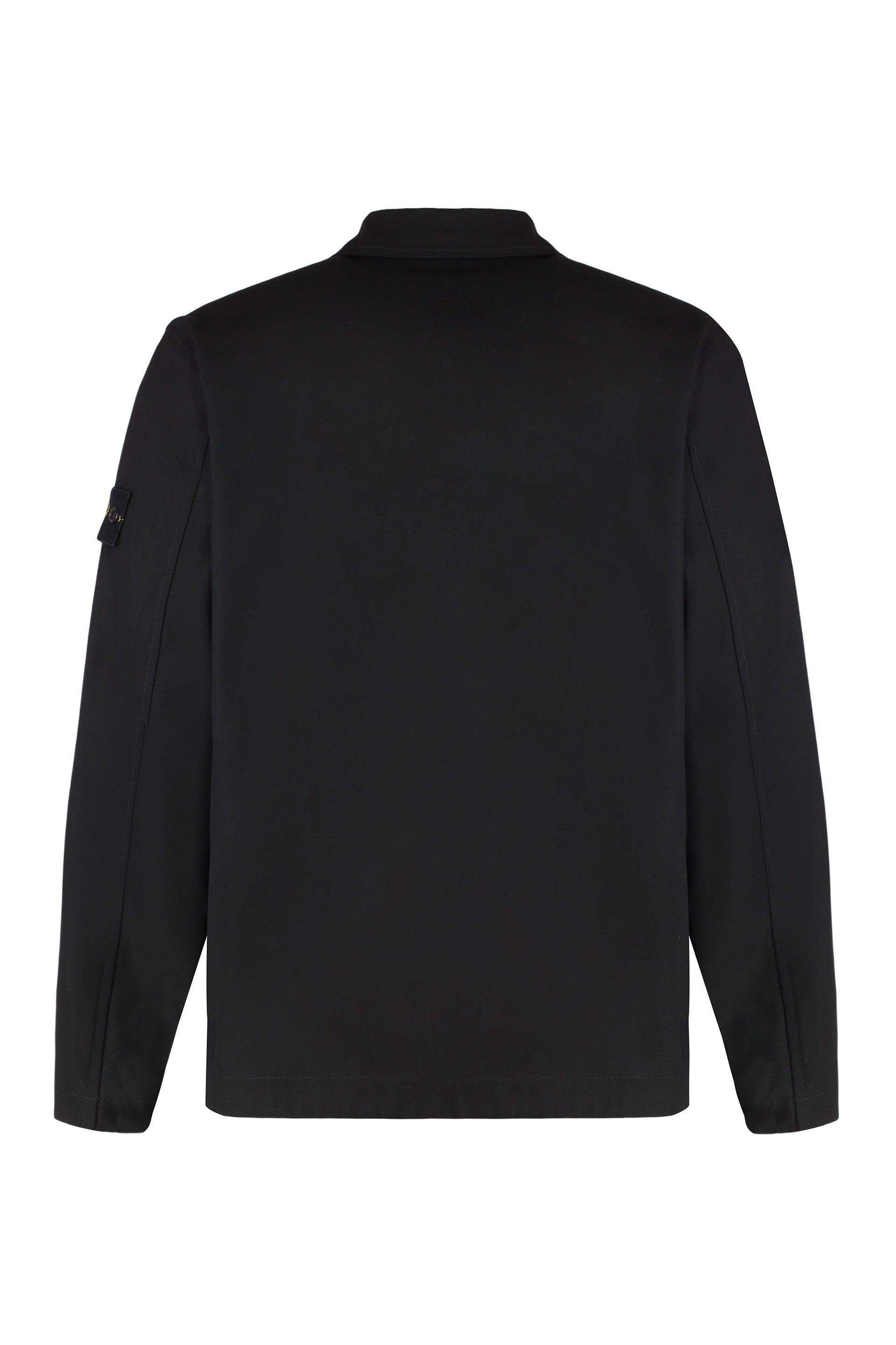 STONE ISLAND Cotton Overshirt with Removable Logo Patch