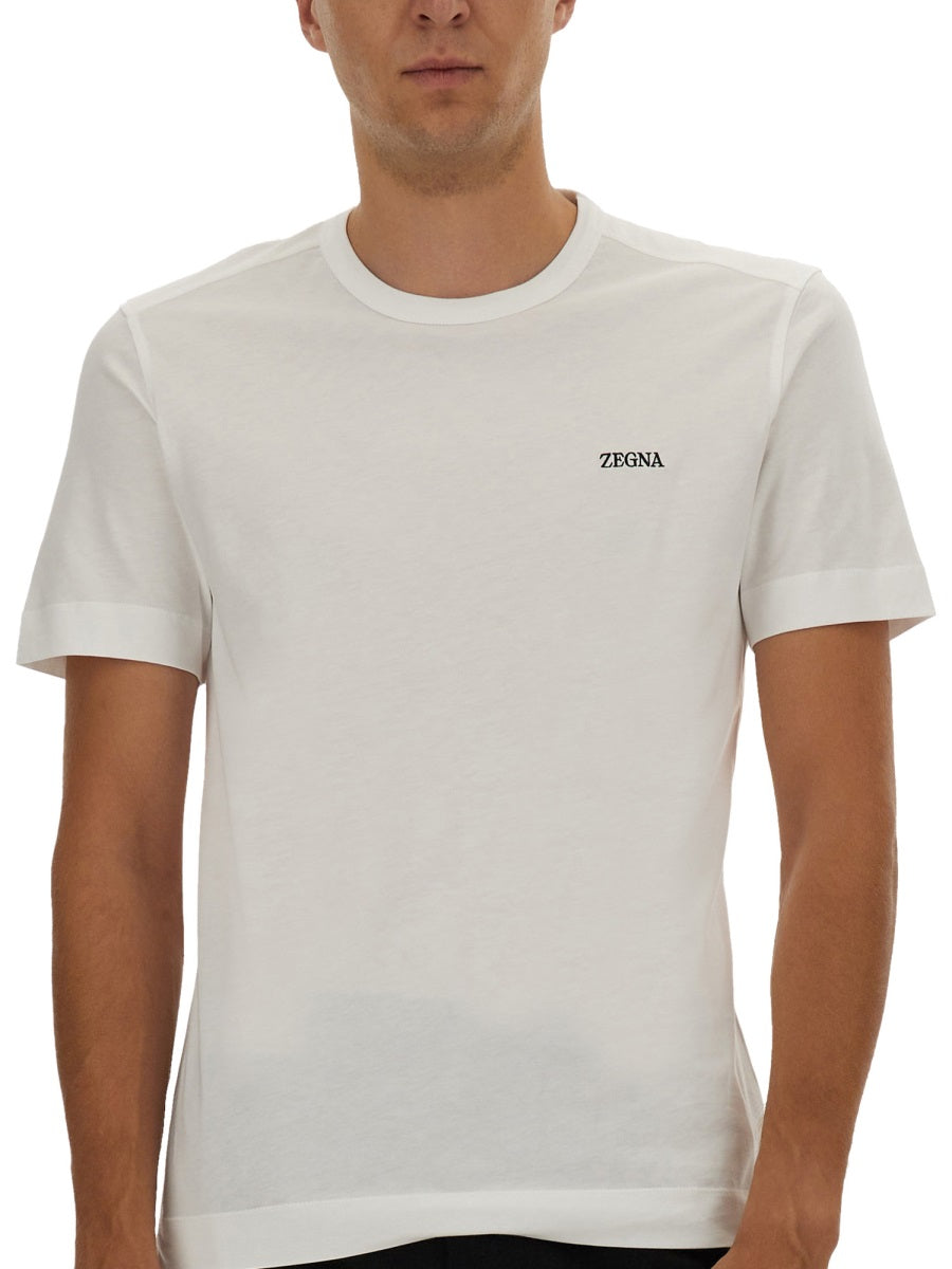 ZEGNA Classic Logo T-Shirt for Men - Size 48 IT