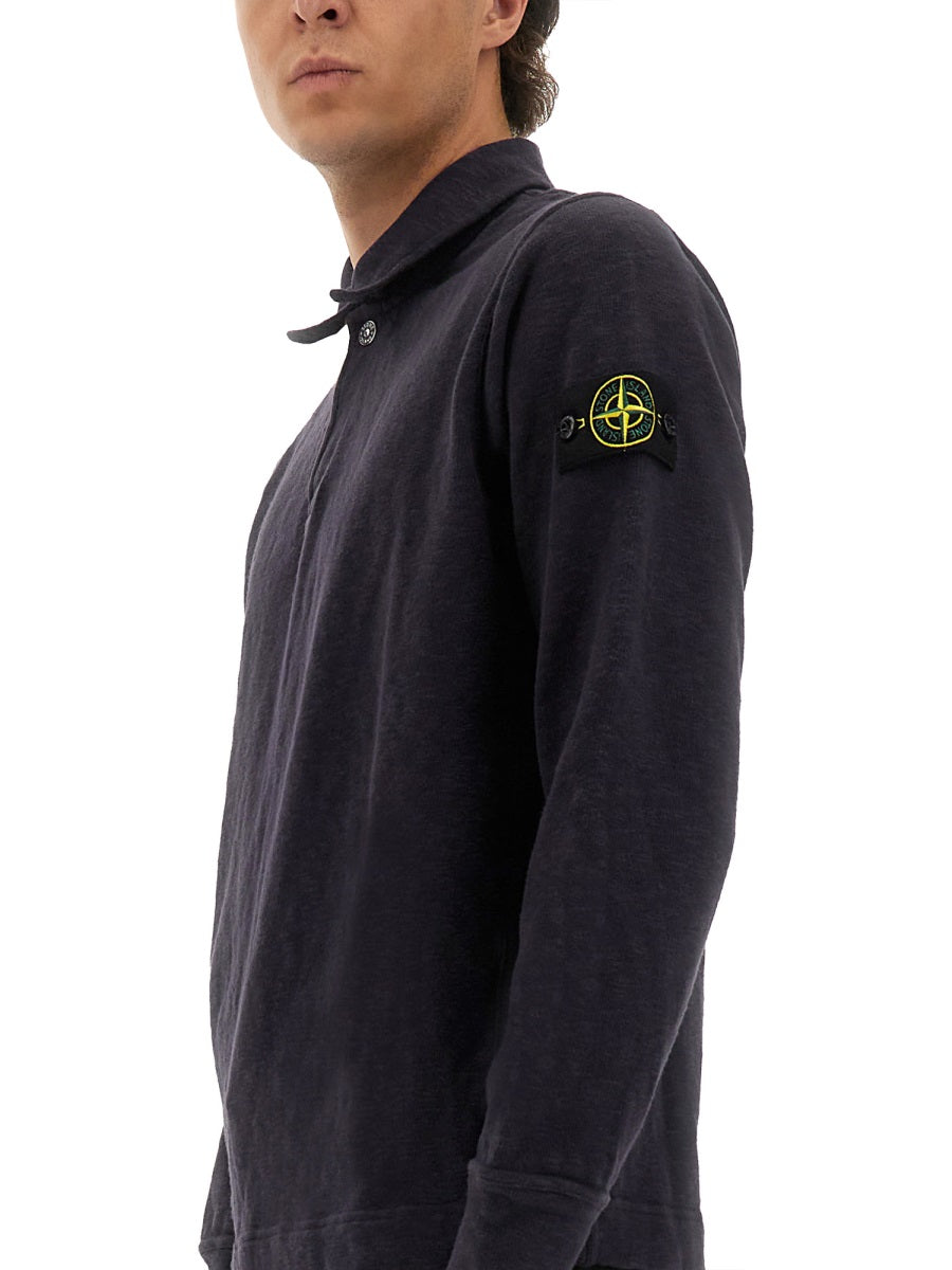 STONE ISLAND Cotton Vanisé Polo Shirt - Size L