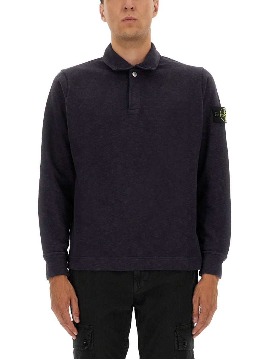 STONE ISLAND Cotton Vanisé Polo Shirt - Size L