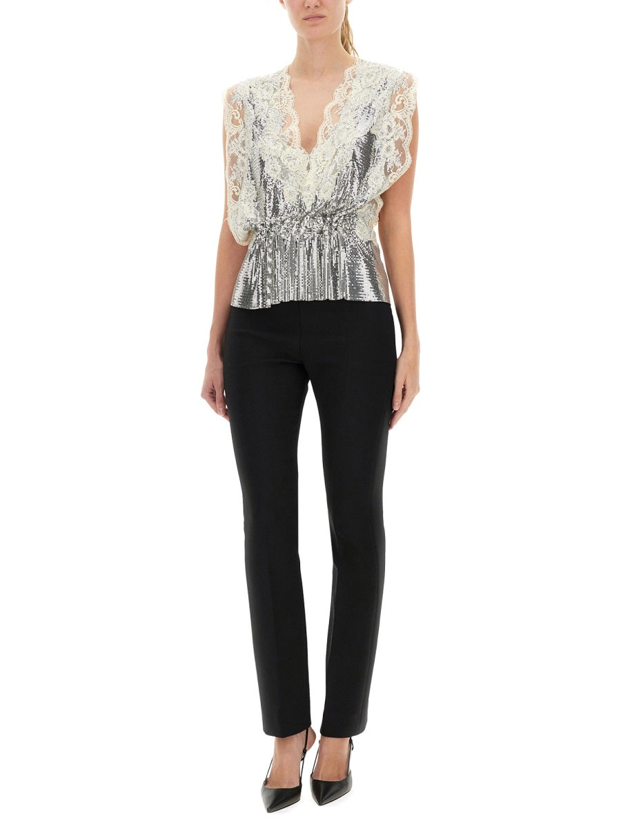 RABANNE Mini Lace and Sequin Top - Size 36 FR