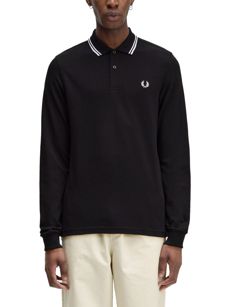 FRED PERRY Double Line Polo Shirt - Size L