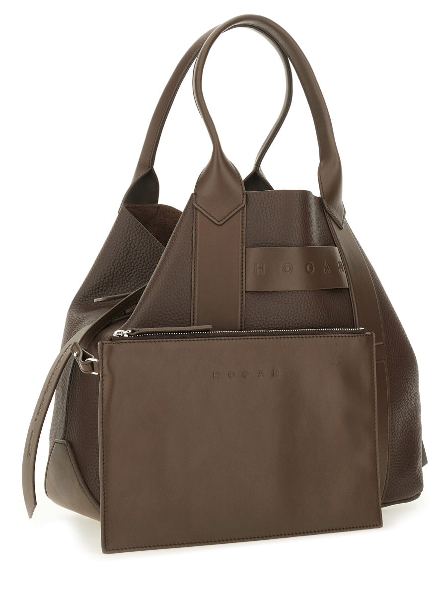 HOGAN Script Mini Shopping Handbag