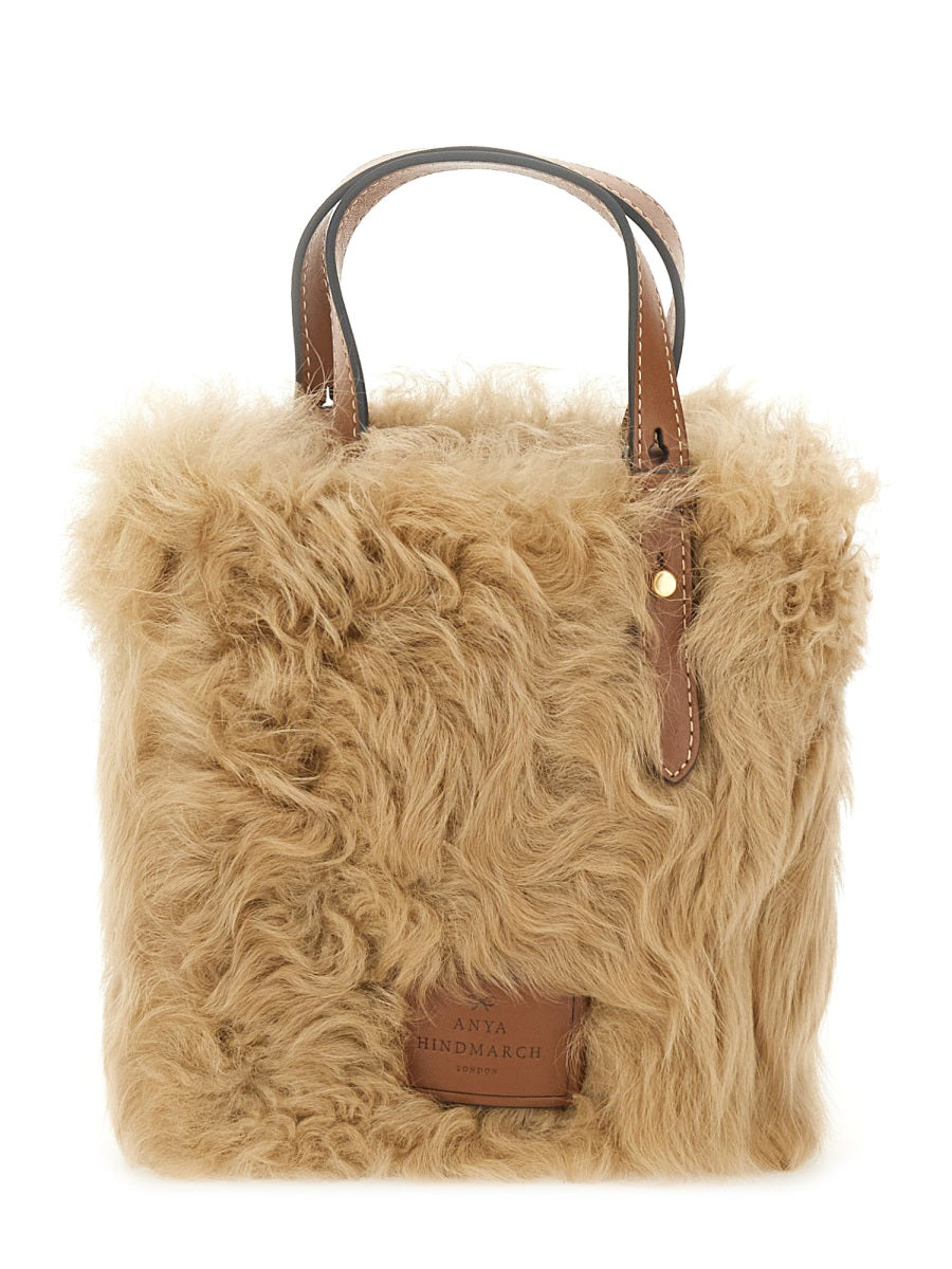 ANYA HINDMARCH Mini Shearling Tote Handbag