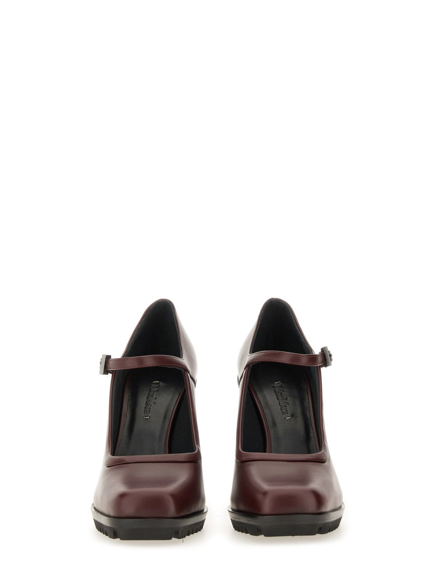MAX MARA Classic Leather Mary Jane Heels