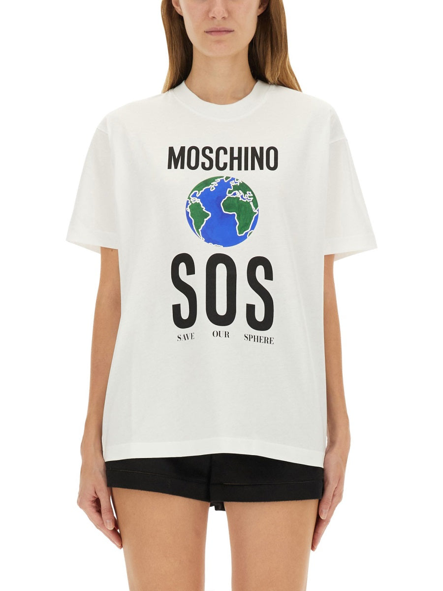 MOSCHINO Classic T-Shirt with Eye-Catching Print - Size S
