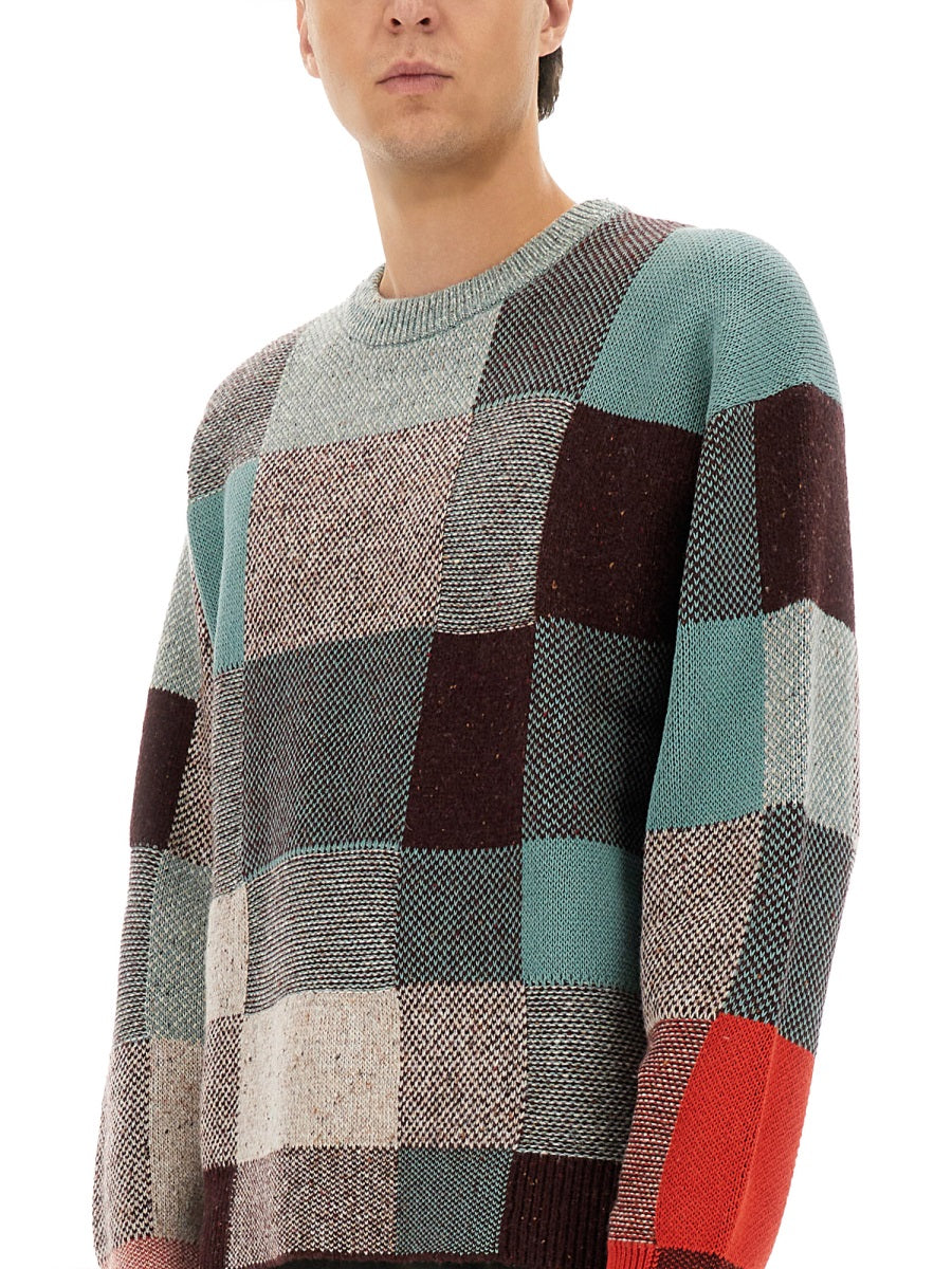 PS BY PAUL SMITH Patchwork Knitting Sweater - Men's Large