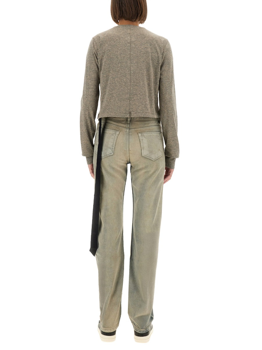 RICK OWENS DRKSHDW Mini Cropped Long Sleeve T-Shirt