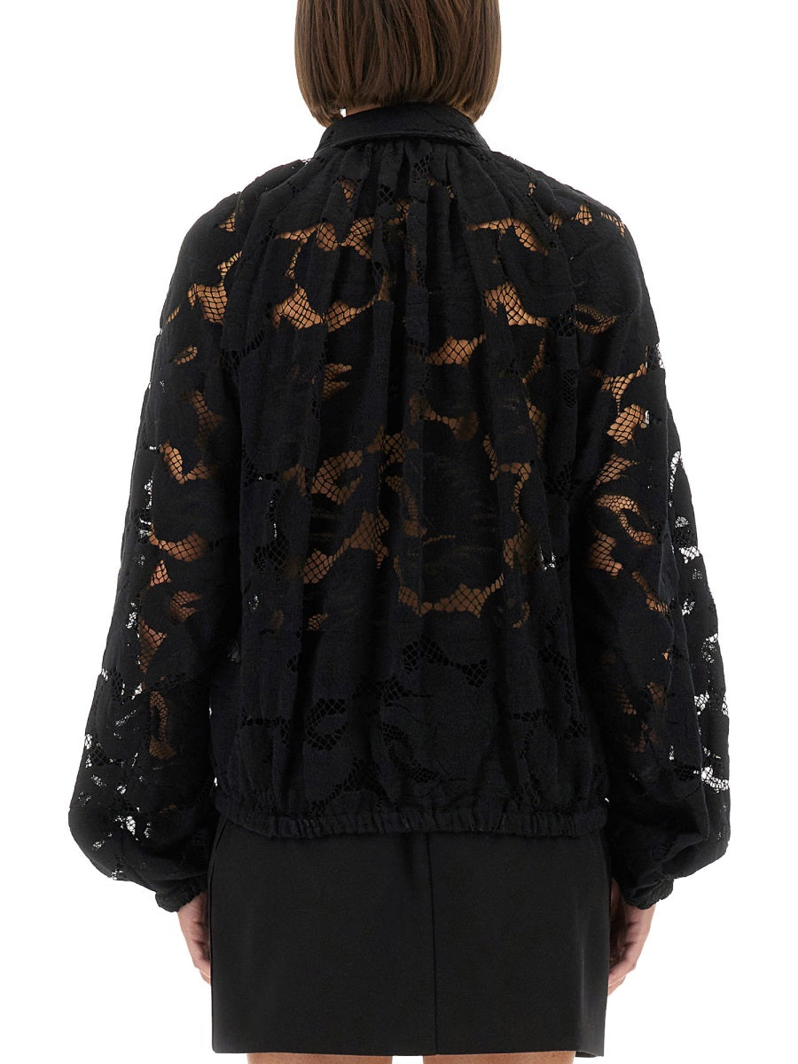 PATOU Luxe Lace Balloon Blouse - Size 36