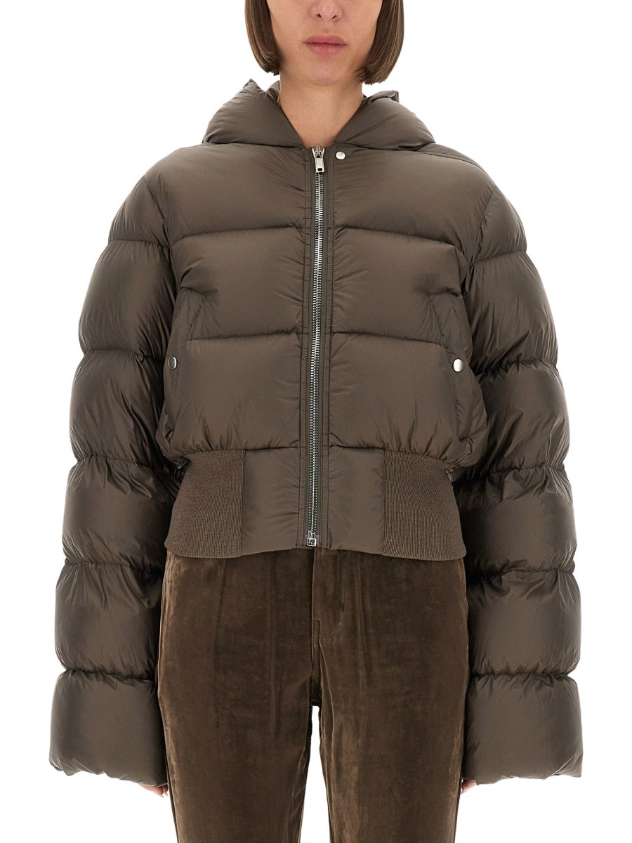 RICK OWENS Hooded Down Jacket Size 40 IT