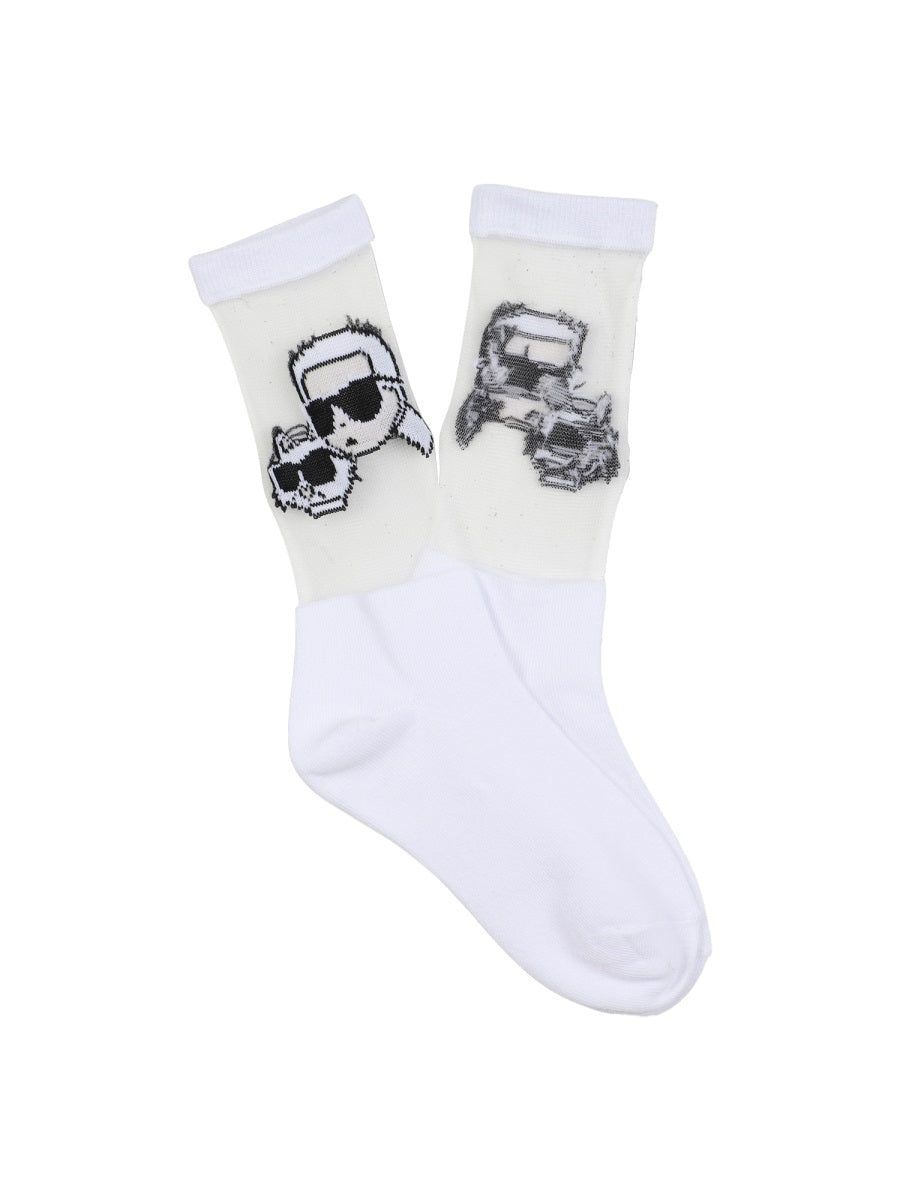 KARL LAGERFELD Logo Mini Socks for Girls