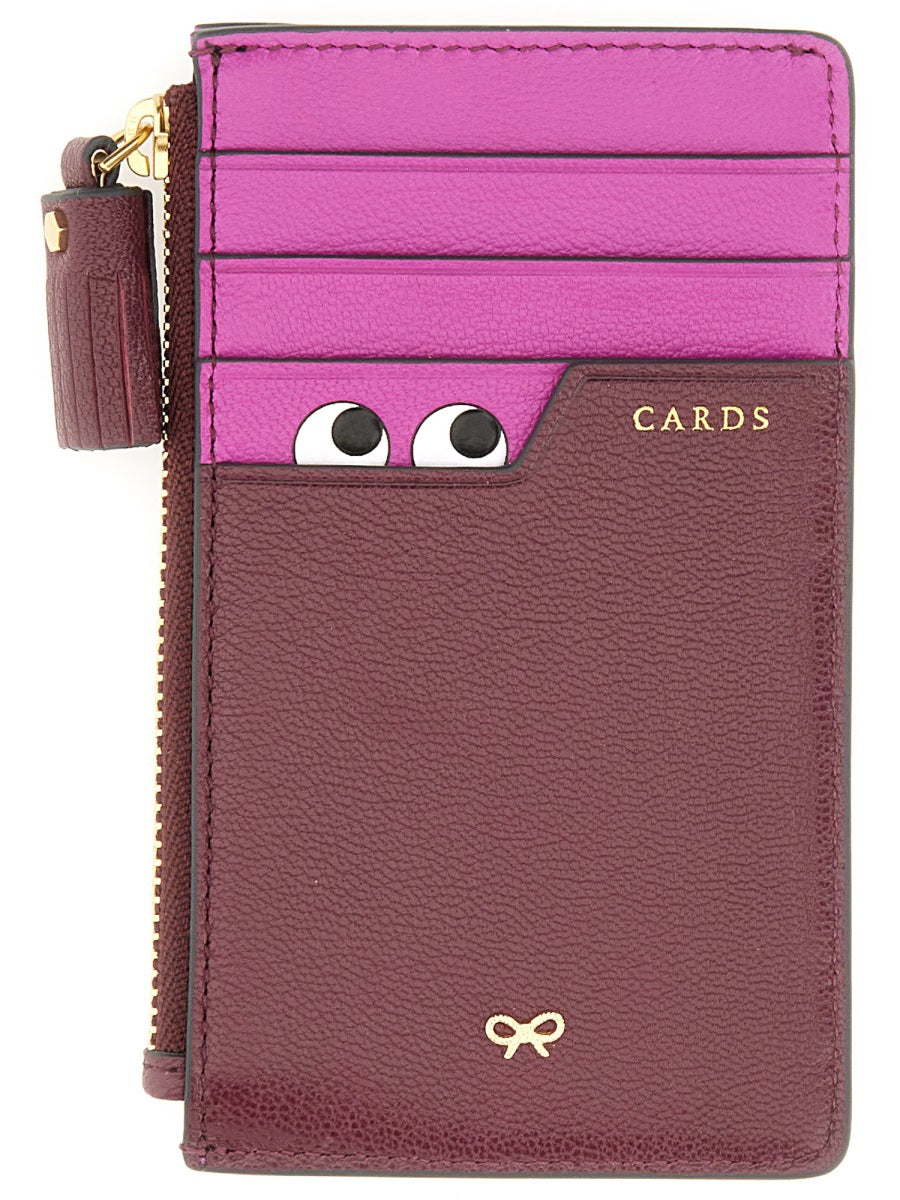 ANYA HINDMARCH Mini Peeping Eyes Card Holder with Zipper
