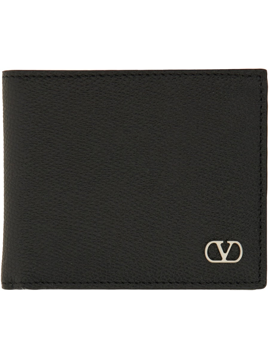 VALENTINO GARAVANI Mini Signature Grainy Calfskin Wallet