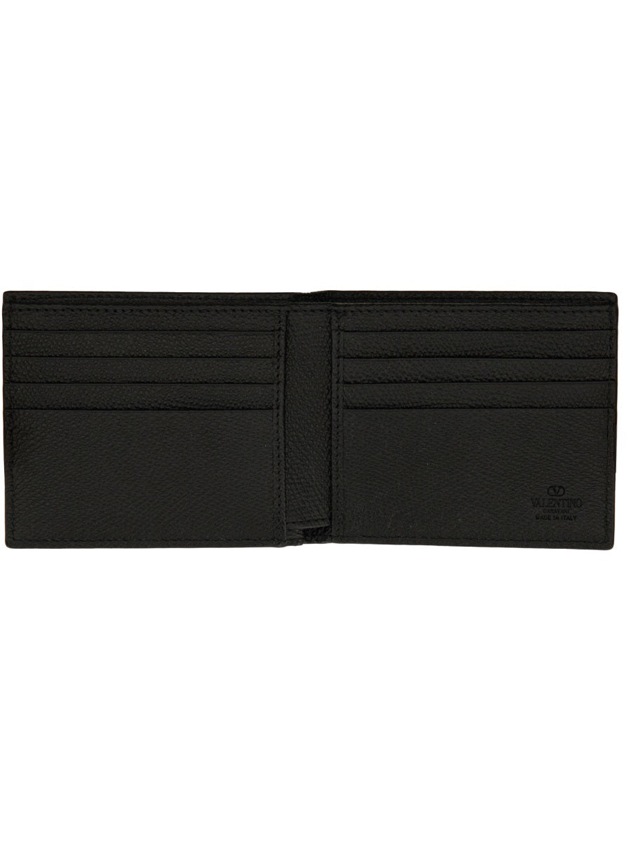 VALENTINO GARAVANI Mini Signature Grainy Calfskin Wallet