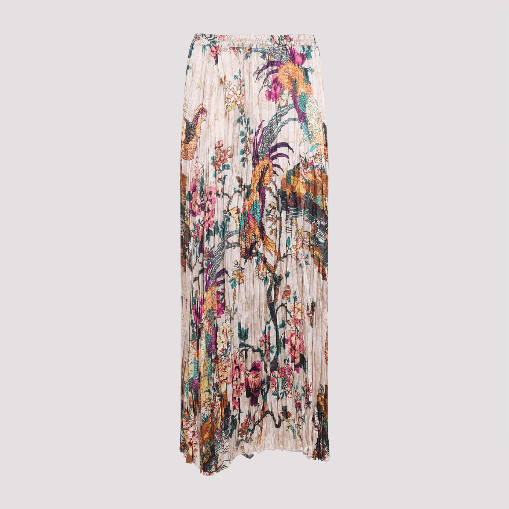 ROBERTO CAVALLI Elegantly Crafted Silk Midi Skirt