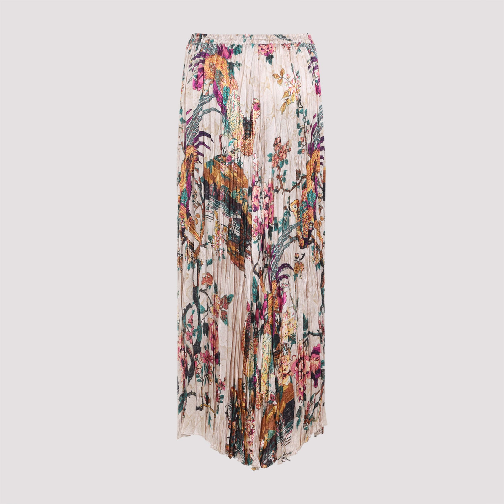 ROBERTO CAVALLI Elegantly Crafted Silk Midi Skirt