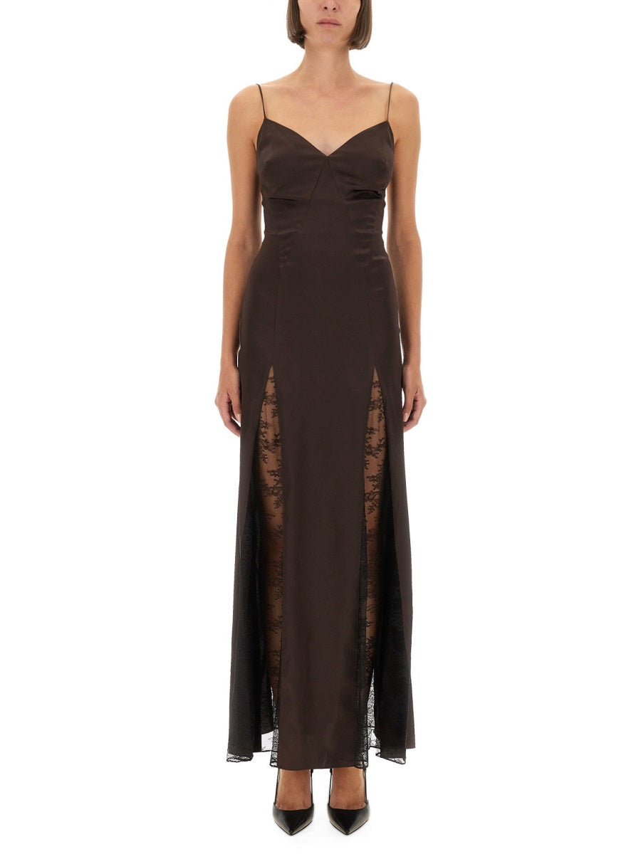 STAUD Fitted Satin Dress - Size 4