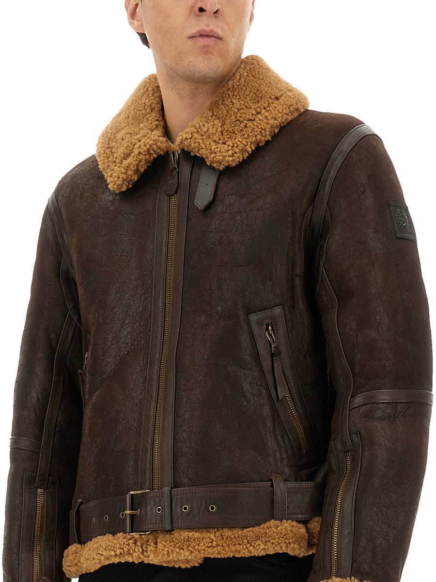 BELSTAFF Men's Wilder Leather Jacket - Size 50 IT