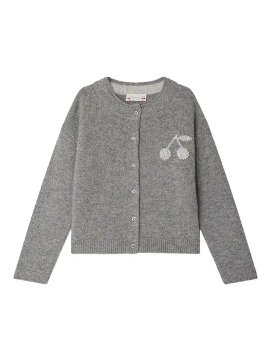 BONPOINT Cashmere Logo Cardigan for Girls