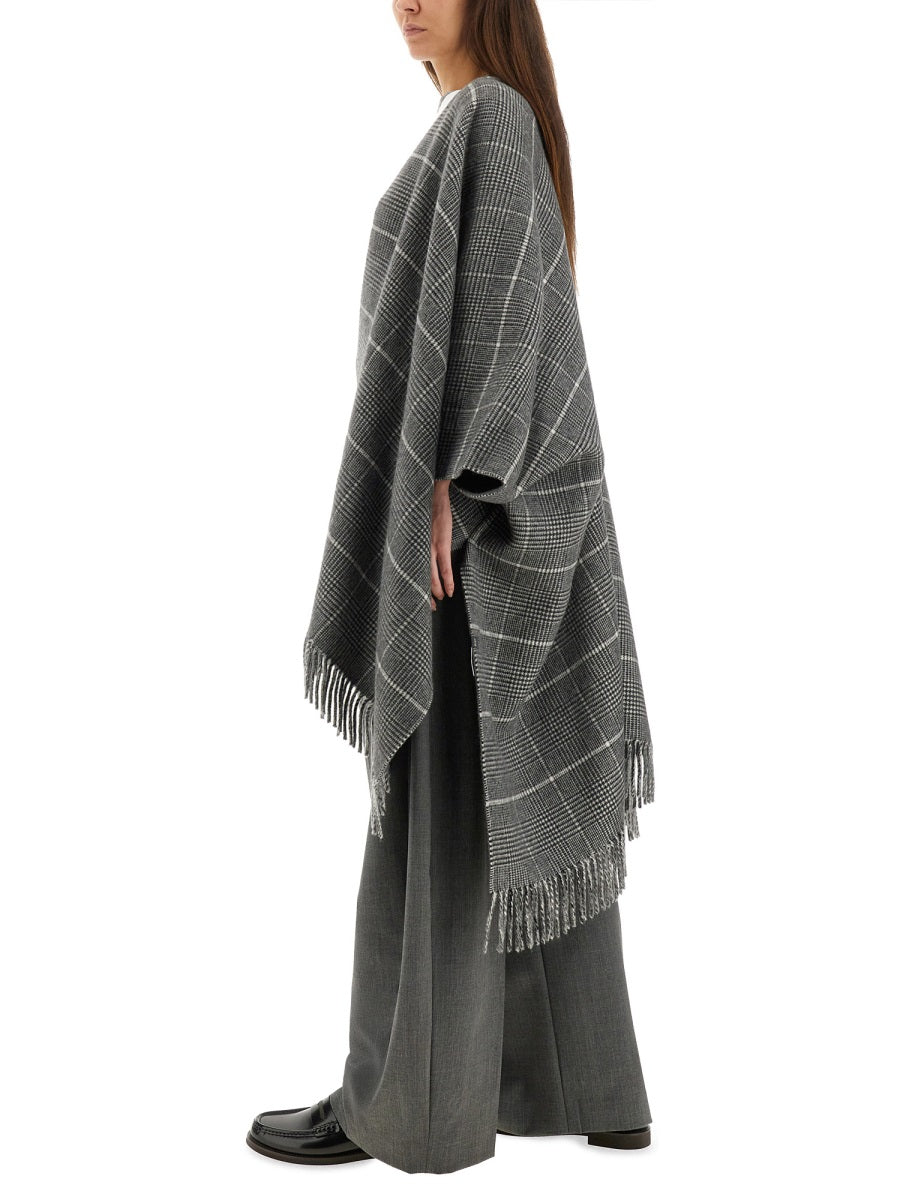 BRUNELLO CUCINELLI Wool Poncho with Bangs - One Size Fits All
