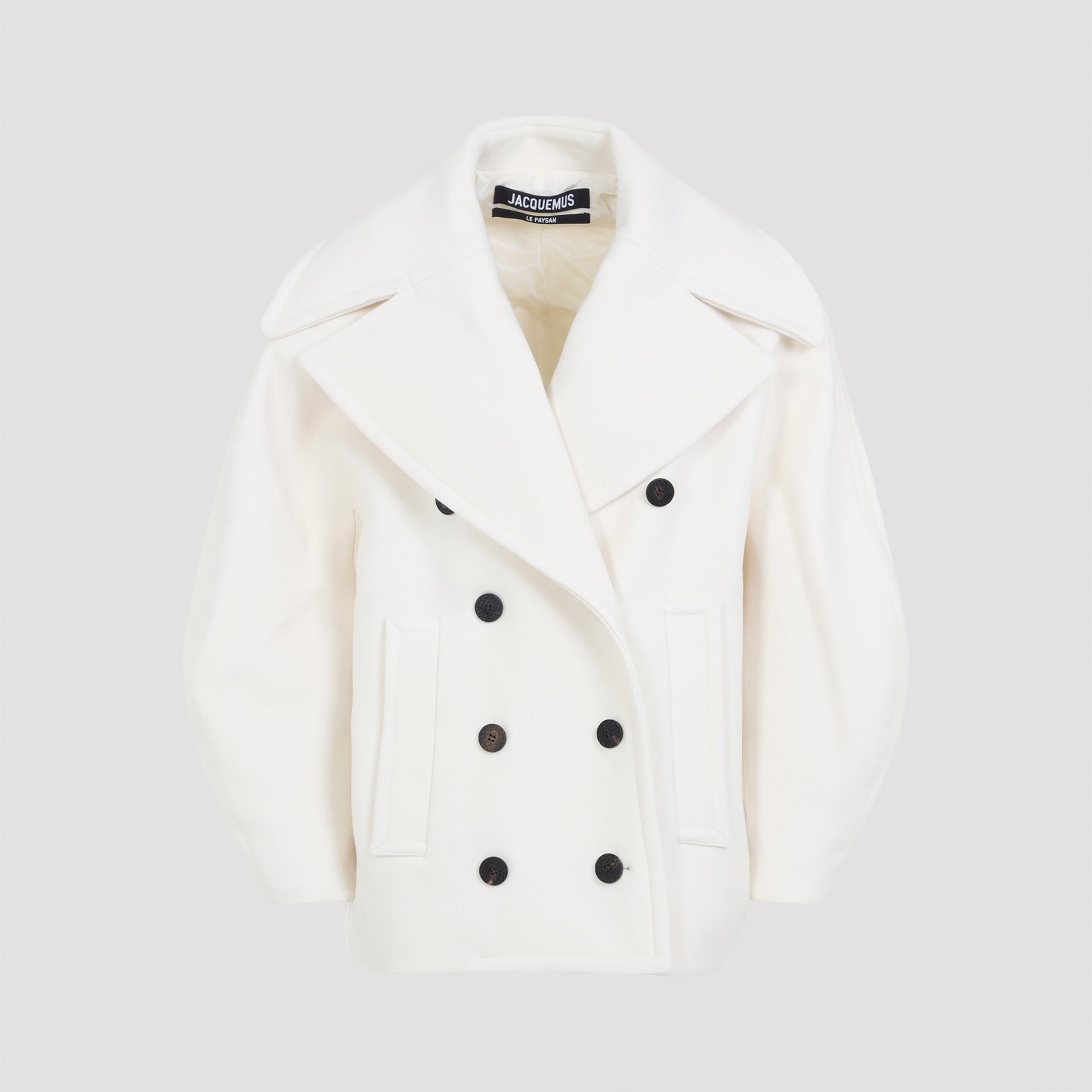 JACQUEMUS Le Caban Ovalo Double Breasted Peacoat for Men