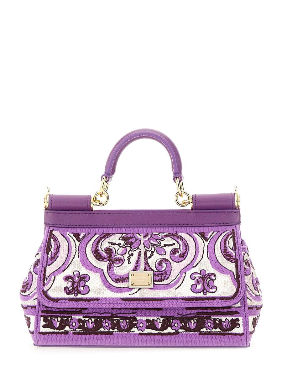 DOLCE & GABBANA Mini Handbag 'Sicily' in Luxurious Fabric Blend