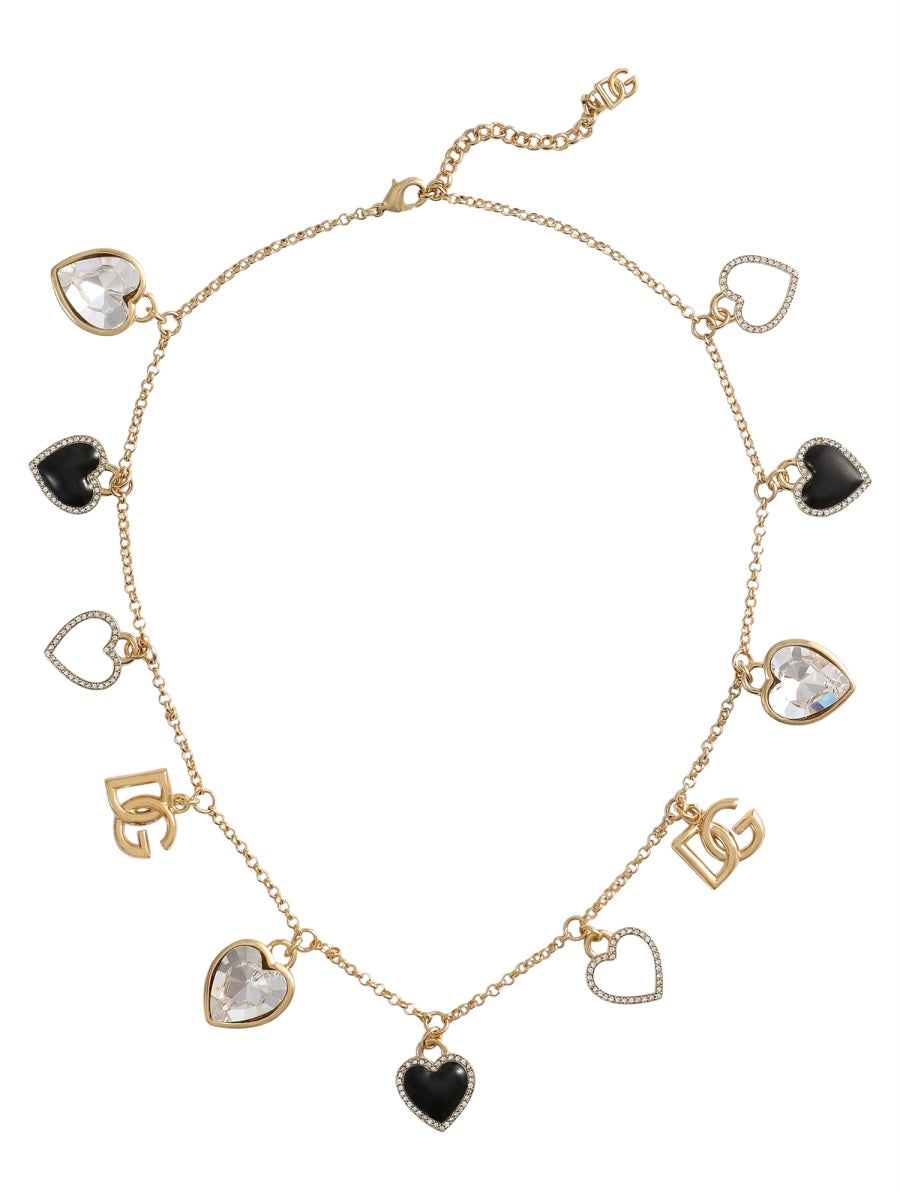 DOLCE & GABBANA Elegant Italian Tailoring Necklace with Hearts