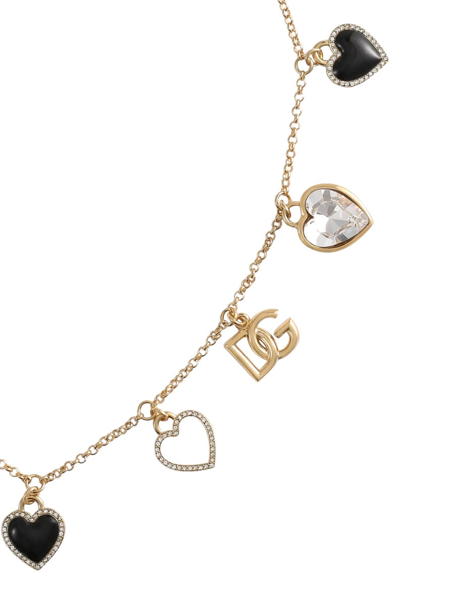 DOLCE & GABBANA Elegant Italian Tailoring Necklace with Hearts